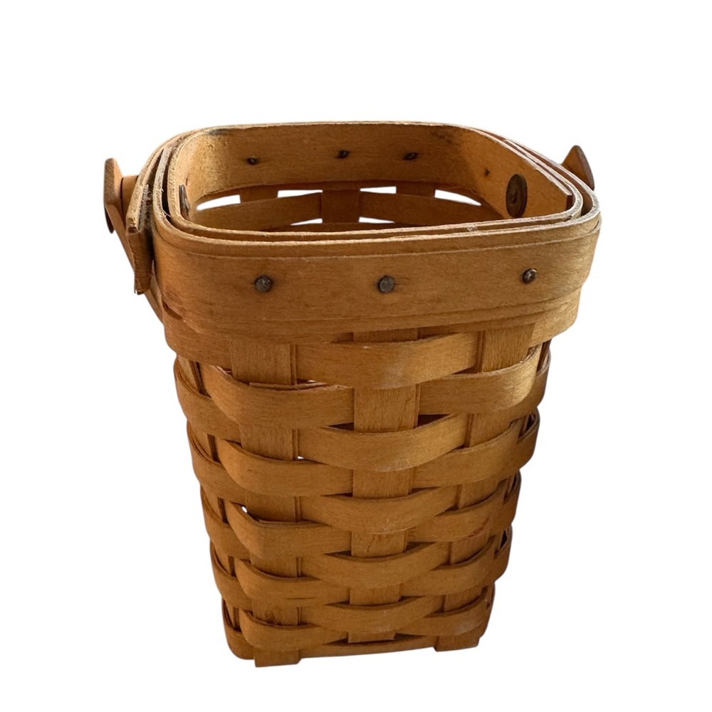 Longaberger 1999 All American Blue Ribbon Basket With Small Basket 1998 Set of 2 - Picture 3 of 16
